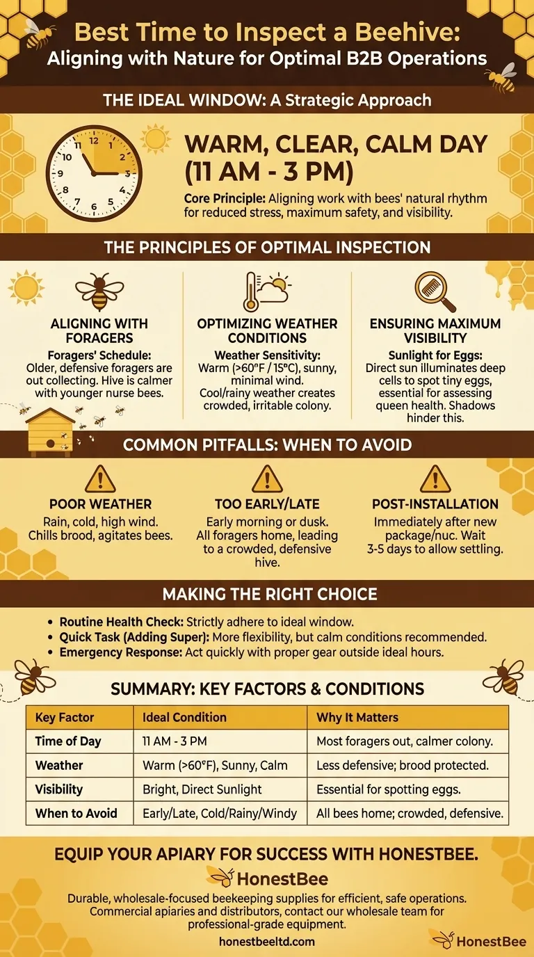 벌통 검사를 하기에 가장 좋은 시기는 언제인가요? 벌과 양봉가 모두의 안전을 최적화하세요 시각적 가이드
