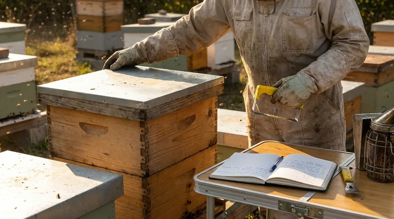 ¿Qué debe hacer después de completar la inspección de la colmena? Asegure su colmena y documente para el éxito
