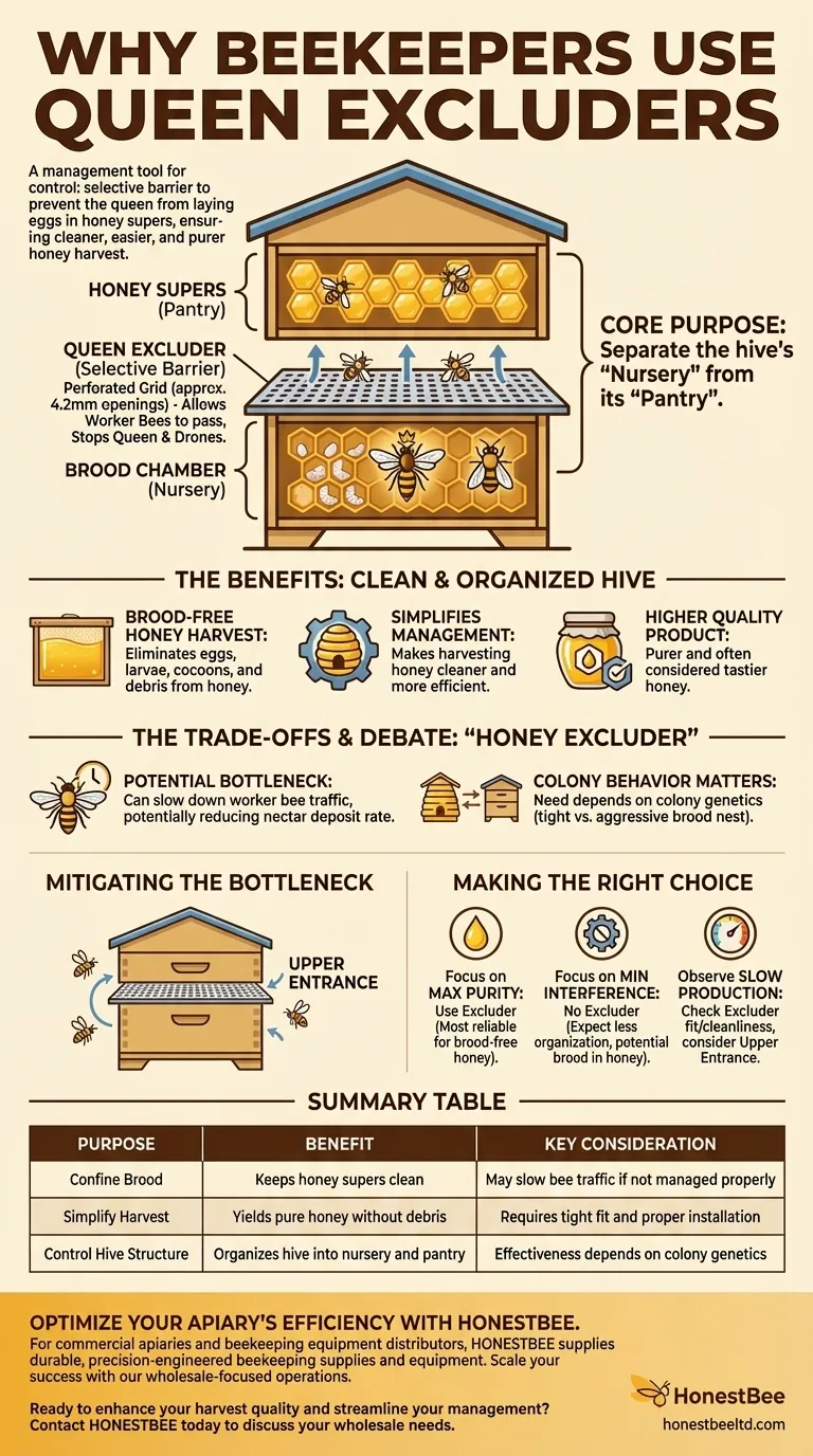 양봉가들은 왜 여왕벌 배제기(Queen Excluder)를 사용할까요? 더 깨끗하고 체계적인 꿀 수확을 위해 시각적 가이드