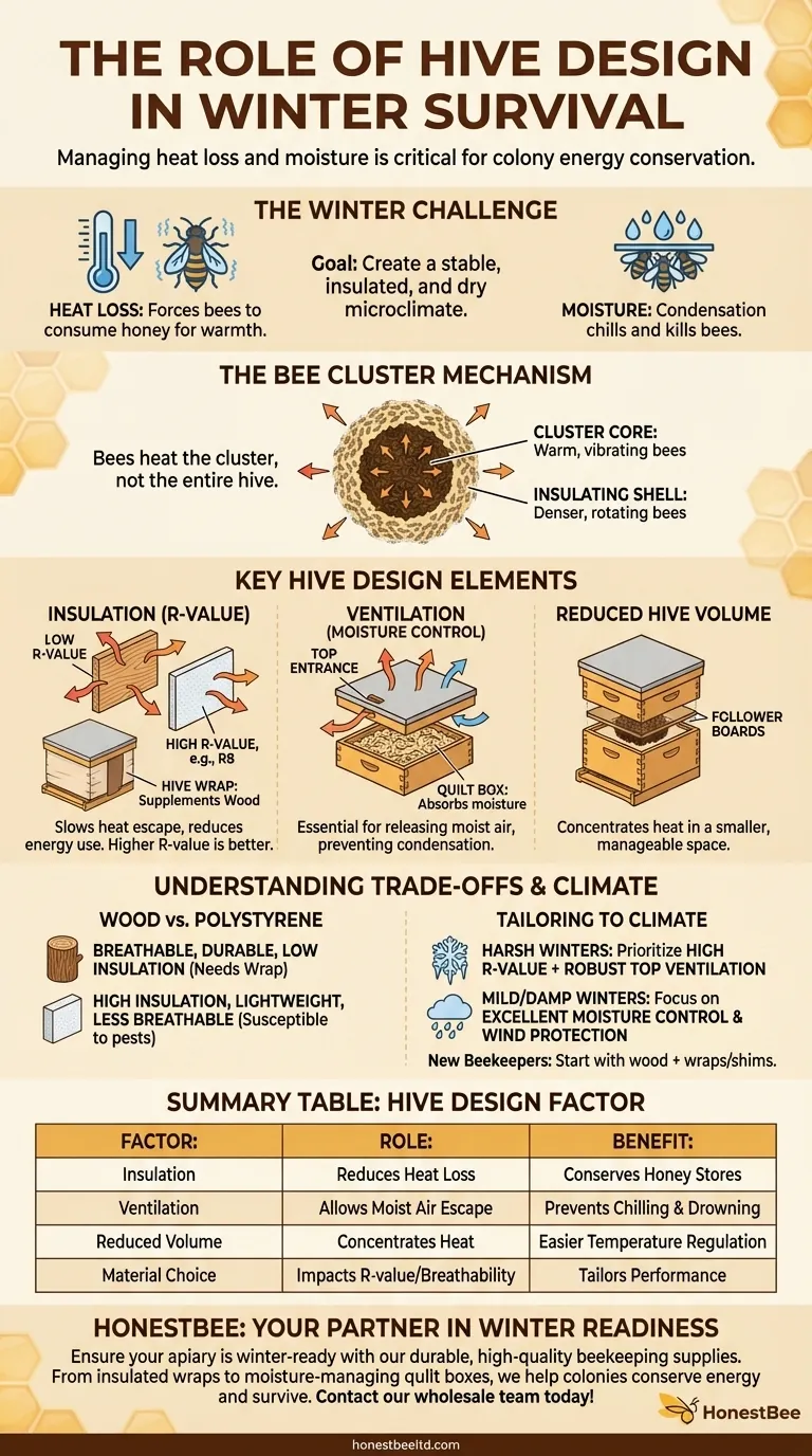 Quel rôle la conception de la ruche joue-t-elle dans la survie hivernale ? Optimisez votre ruche pour la santé de la grappe d'abeilles Guide Visuel
