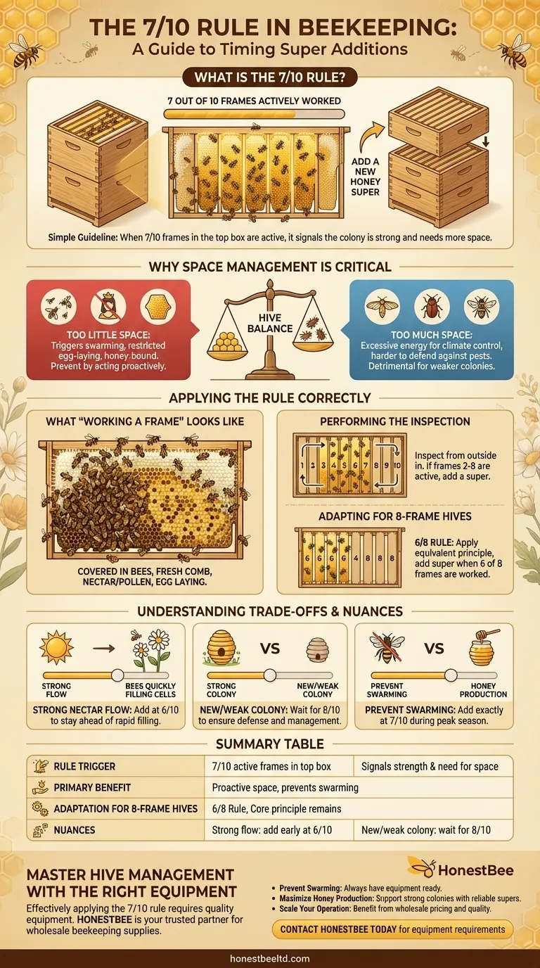 養蜂における7/10ルールとは何ですか？分蜂を防ぎ、蜂蜜の収量を増やすための積極的なガイド ビジュアルガイド