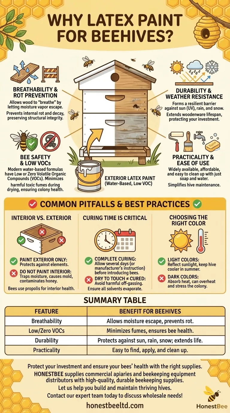 벌통에 라텍스 페인트를 흔히 사용하는 이유는 무엇인가요? 벌에게 안전한 벌통 보호 가이드 시각적 가이드