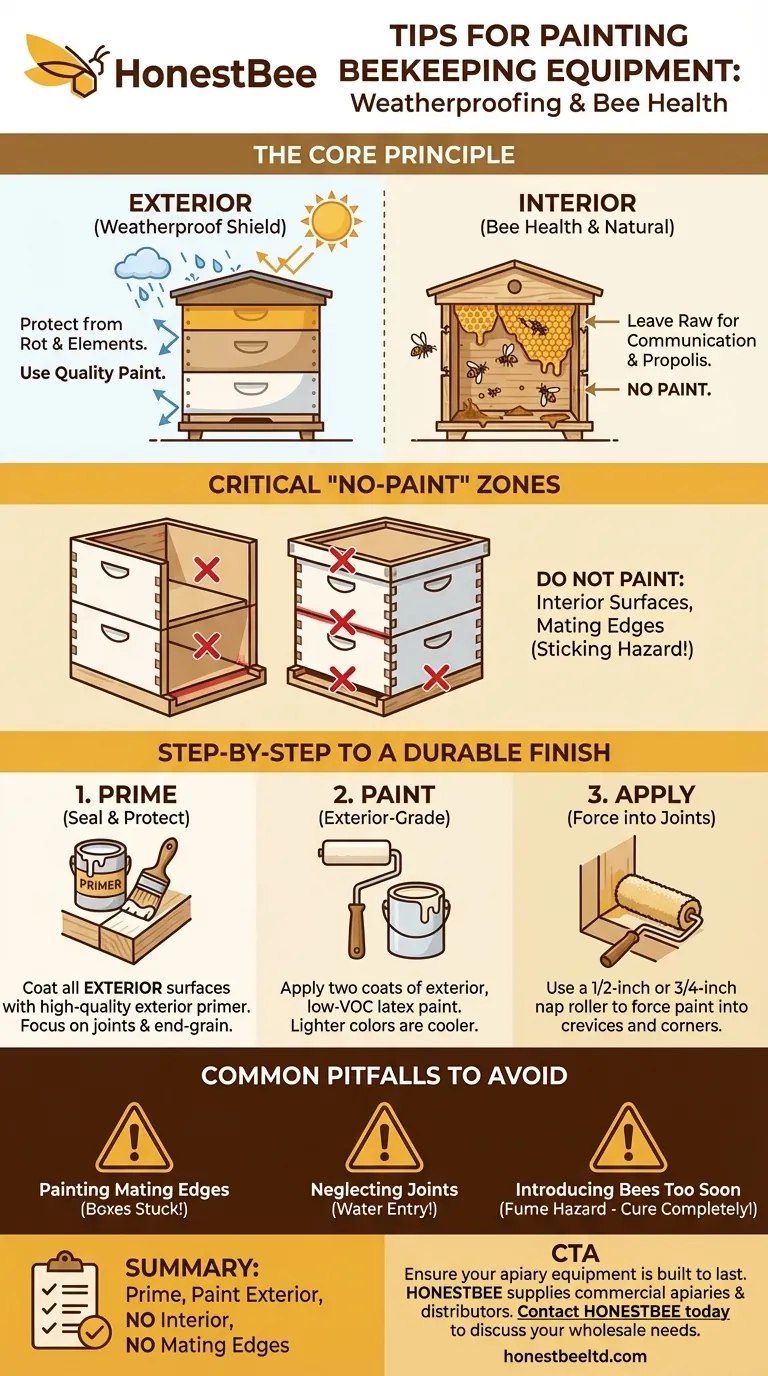 양봉 장비 페인팅을 위한 팁은 무엇인가요? 벌통 수명 연장을 위한 방수 가이드 시각적 가이드
