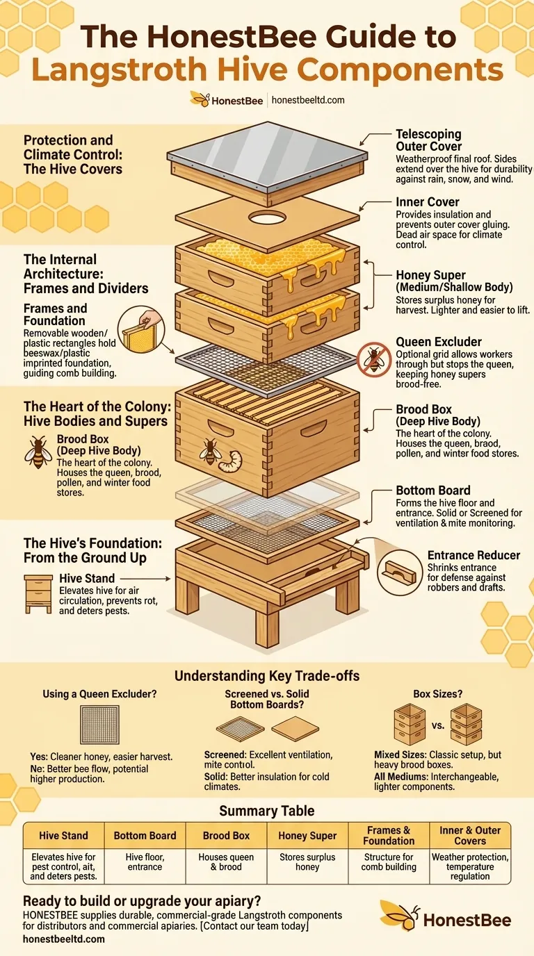 랑스트로스 벌통 구성 요소는 무엇인가요? 양봉가를 위한 완벽 가이드 시각적 가이드