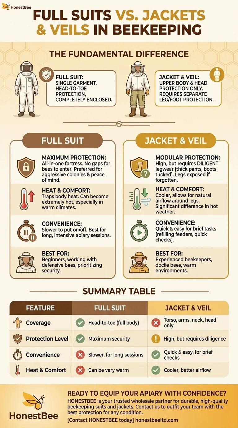Quelles sont les différences entre les combinaisons intégrales et les vestes avec voiles en apiculture ? Choisissez votre meilleure protection Guide Visuel