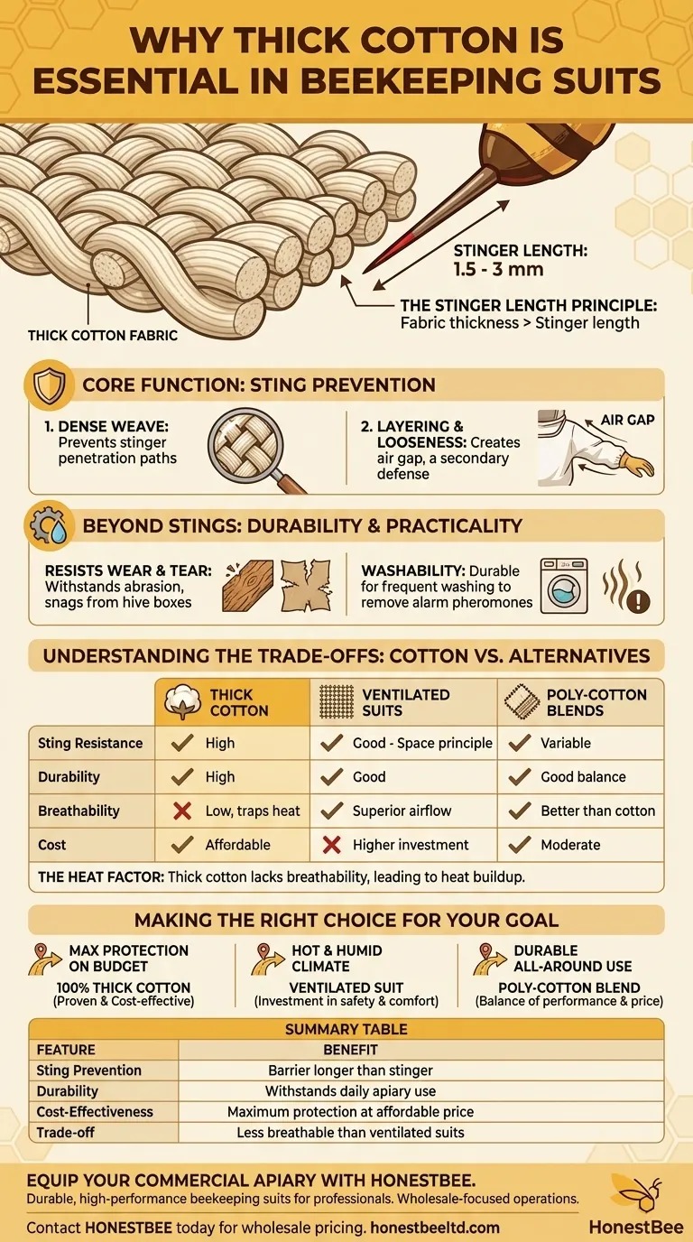 양봉복에 두꺼운 면직물이 중요한 이유는 무엇입니까? 벌침 방어력 및 내구성 극대화 시각적 가이드