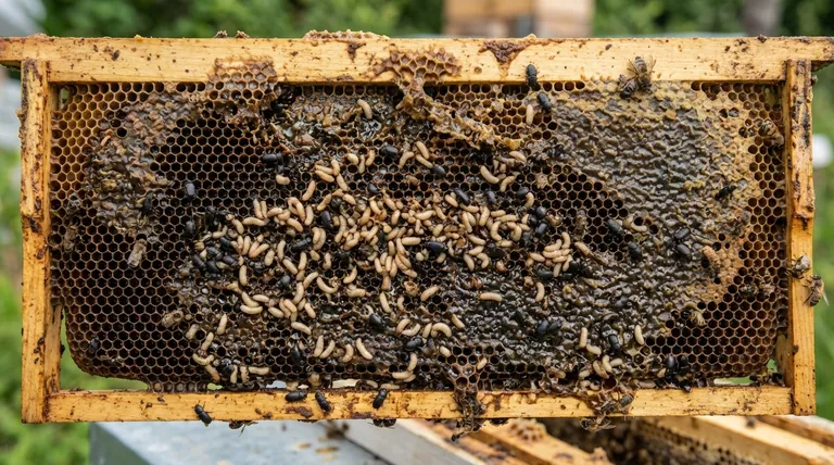 심각한 작은 벌집 딱정벌레(SHB) 침입의 징후는 무엇인가요? 벌집 붕괴를 예방하고 투자를 보호하세요