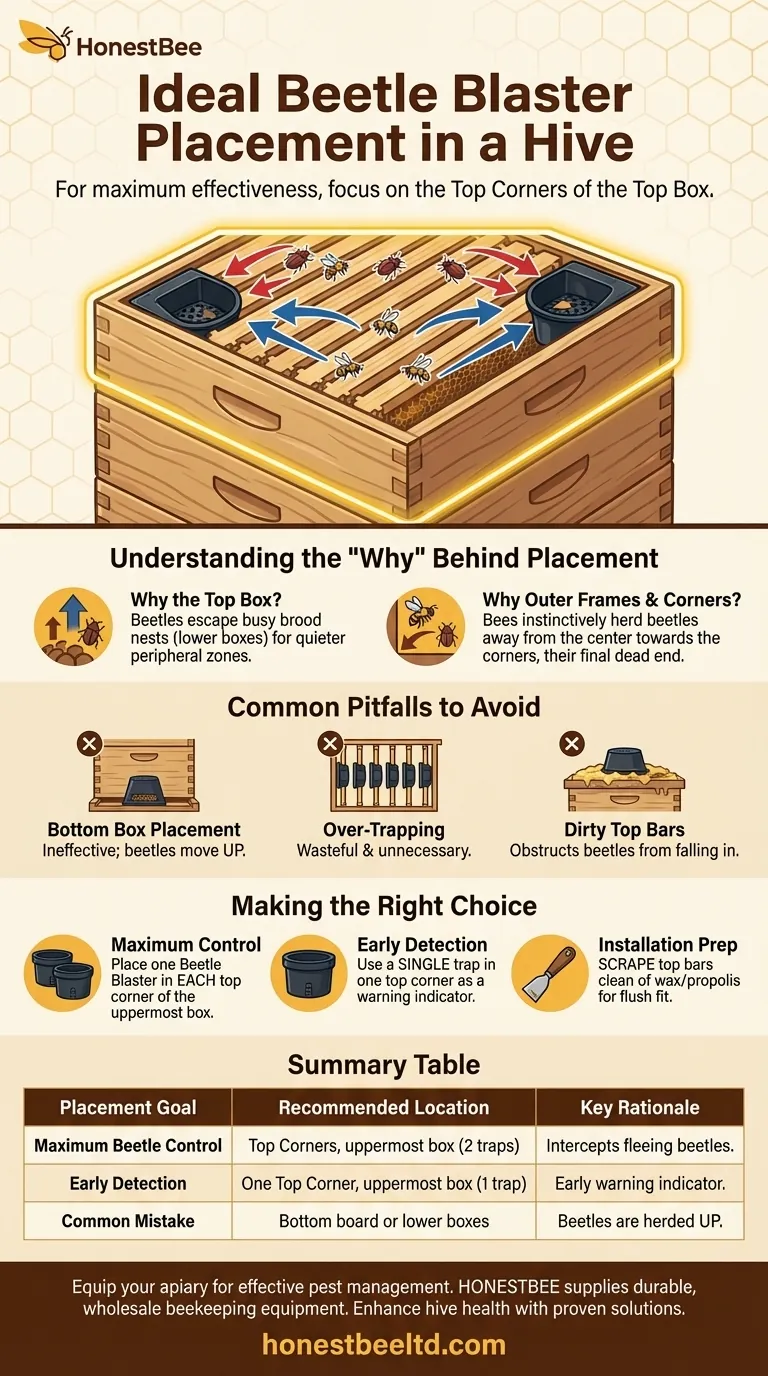 Where is the ideal placement for Beetle Blasters in a hive? Maximize Control with Strategic Positioning Visual Guide