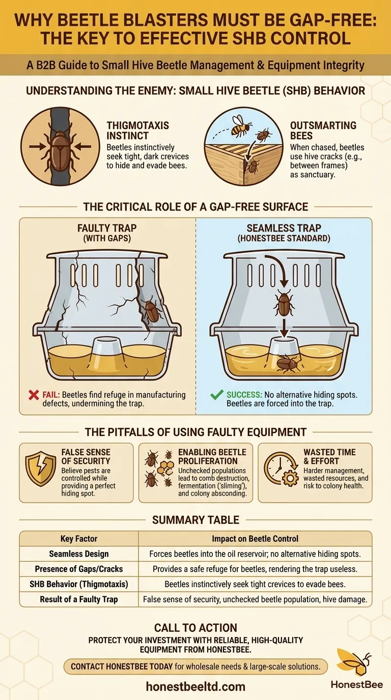 비틀 블래스터에 틈이 없어야 하는 이유는 무엇인가요? 벌통에서 해충 포획을 극대화하세요 시각적 가이드