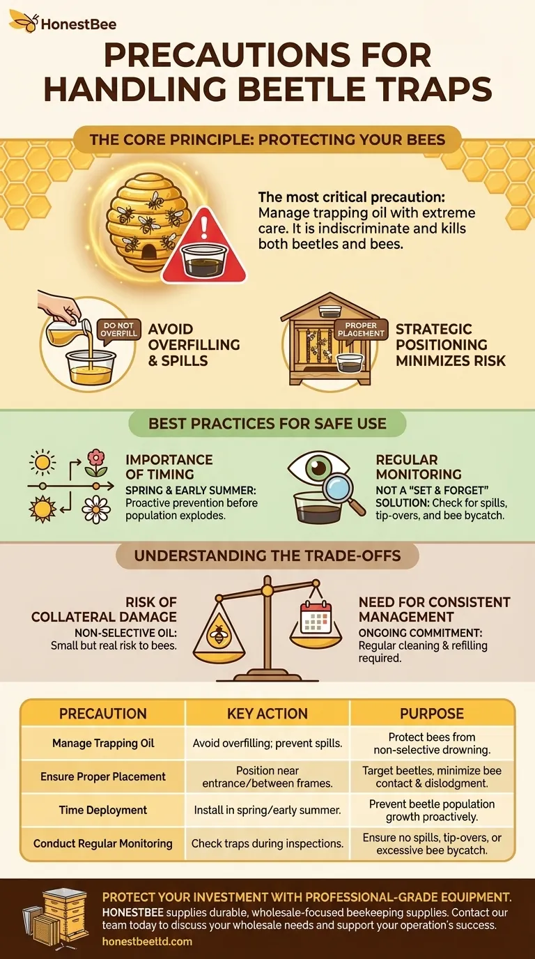Quelles précautions faut-il prendre lors de la manipulation des pièges à coléoptères ? Protégez votre ruche contre les dommages accidentels Guide Visuel