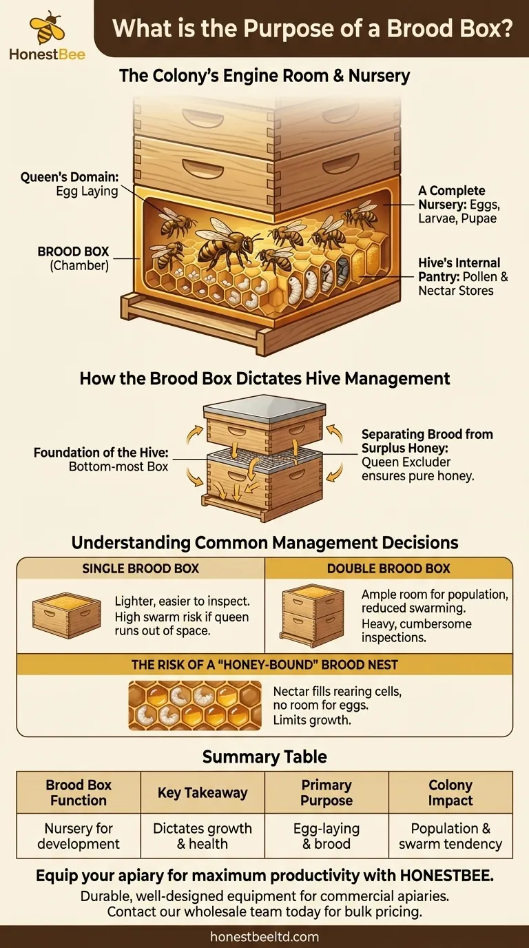What is the purpose of a brood box? The Engine Room of a Thriving Bee Colony Visual Guide