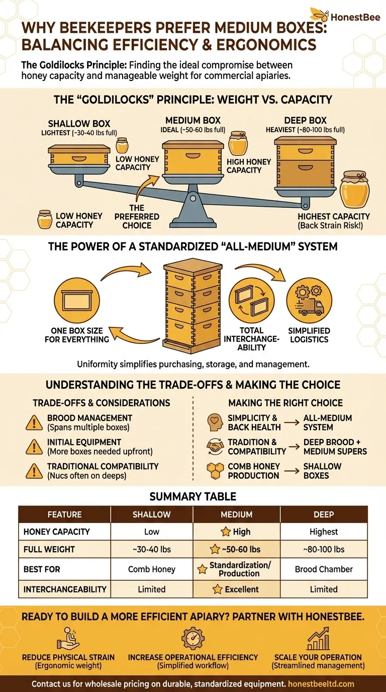 Why do beekeepers prefer medium boxes over shallow boxes? Unlock a More Efficient Apiary Visual Guide