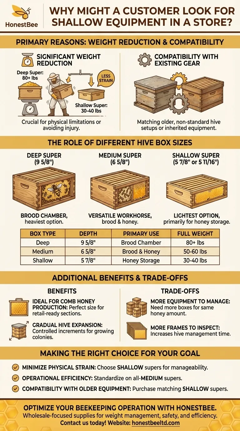 Perché un cliente potrebbe cercare attrezzature basse (shallow) in un negozio? Per Ridurre il Peso e Migliorare la Gestione dell'Alveare Guida Visiva