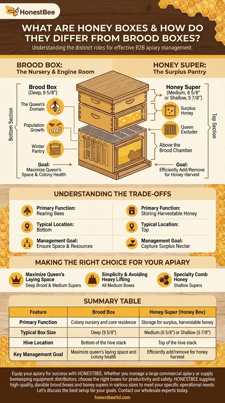 꿀 상자는 무엇이며, 육아 상자와는 어떻게 다른가요? 양봉장 관리 마스터하기 시각적 가이드
