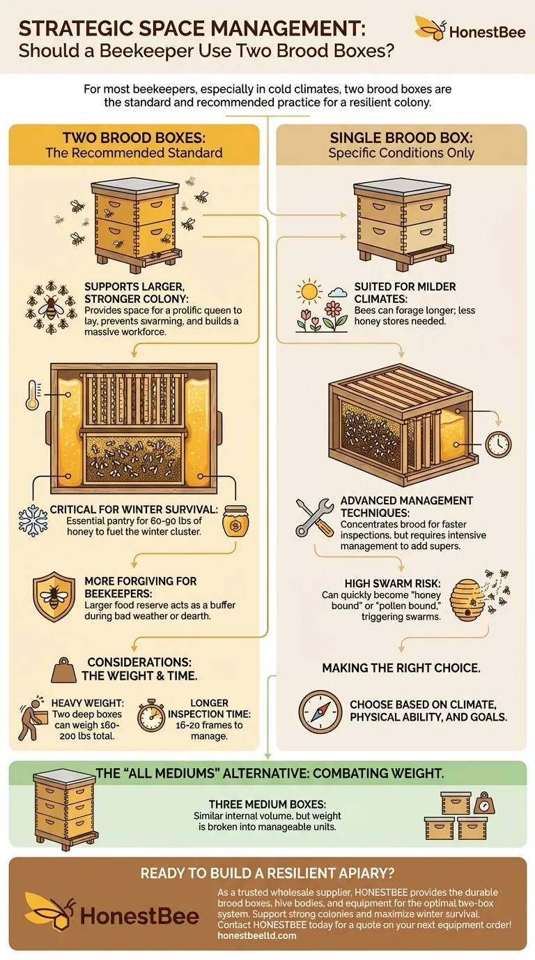 Should a beekeeper use two brood boxes? The Key to Stronger Colonies and Winter Survival Visual Guide