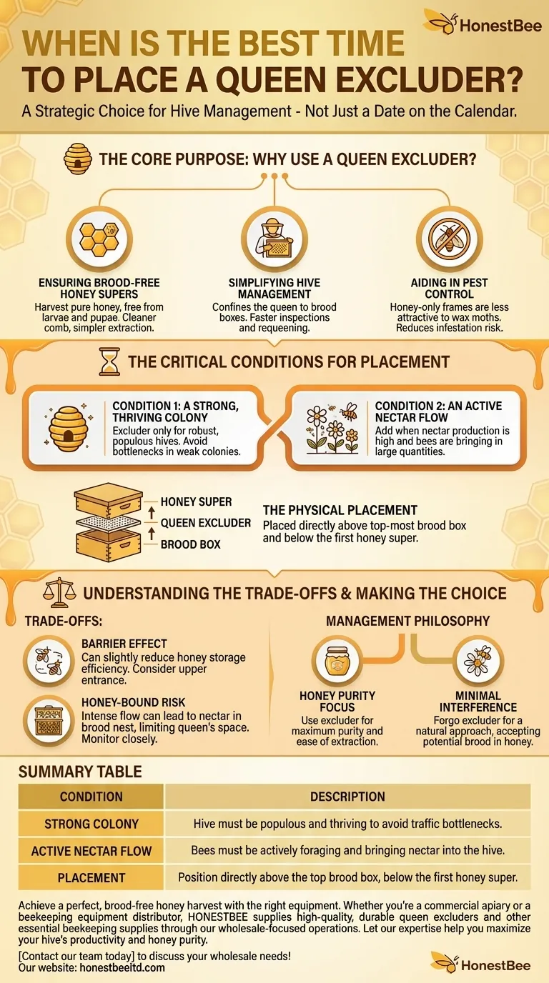 여왕벌 제외기를 배치하기 가장 좋은 시기는 언제인가요?적절한 타이밍으로 꿀 생산 최적화 시각적 가이드