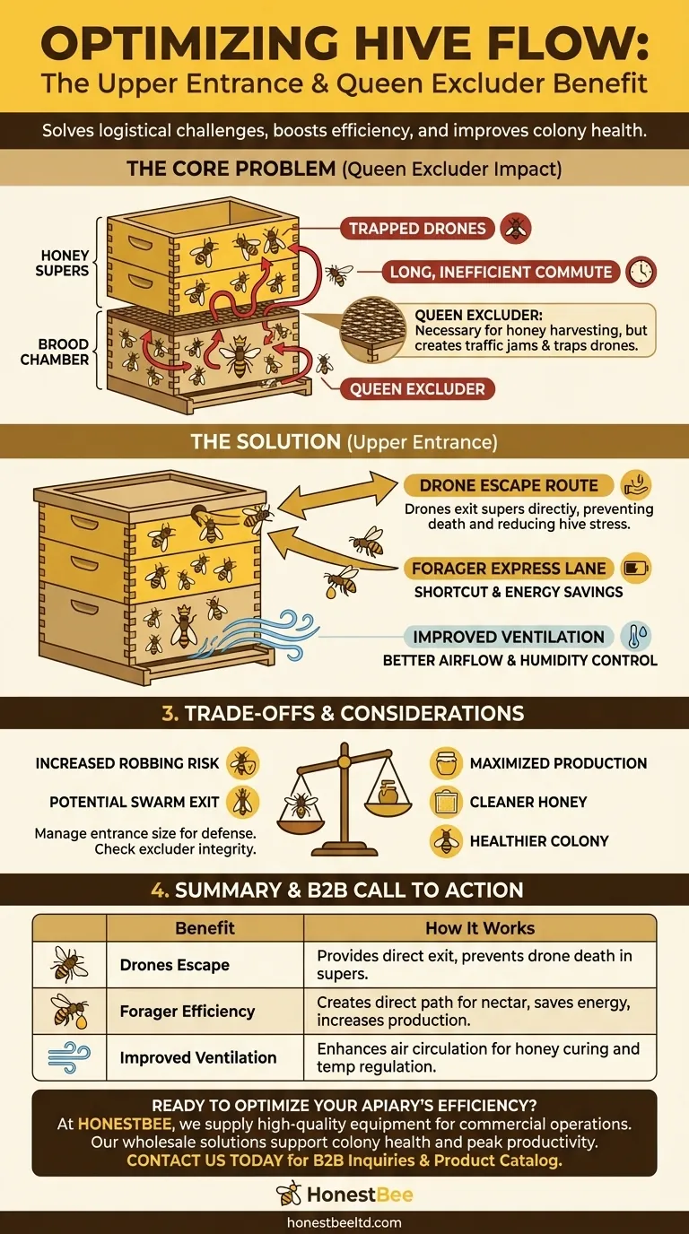 여왕벌 격리기를 사용하는 벌통에 상단 입구를 설치하면 어떤 이점이 있나요? 꿀 생산량 및 벌통 건강 증진 시각적 가이드