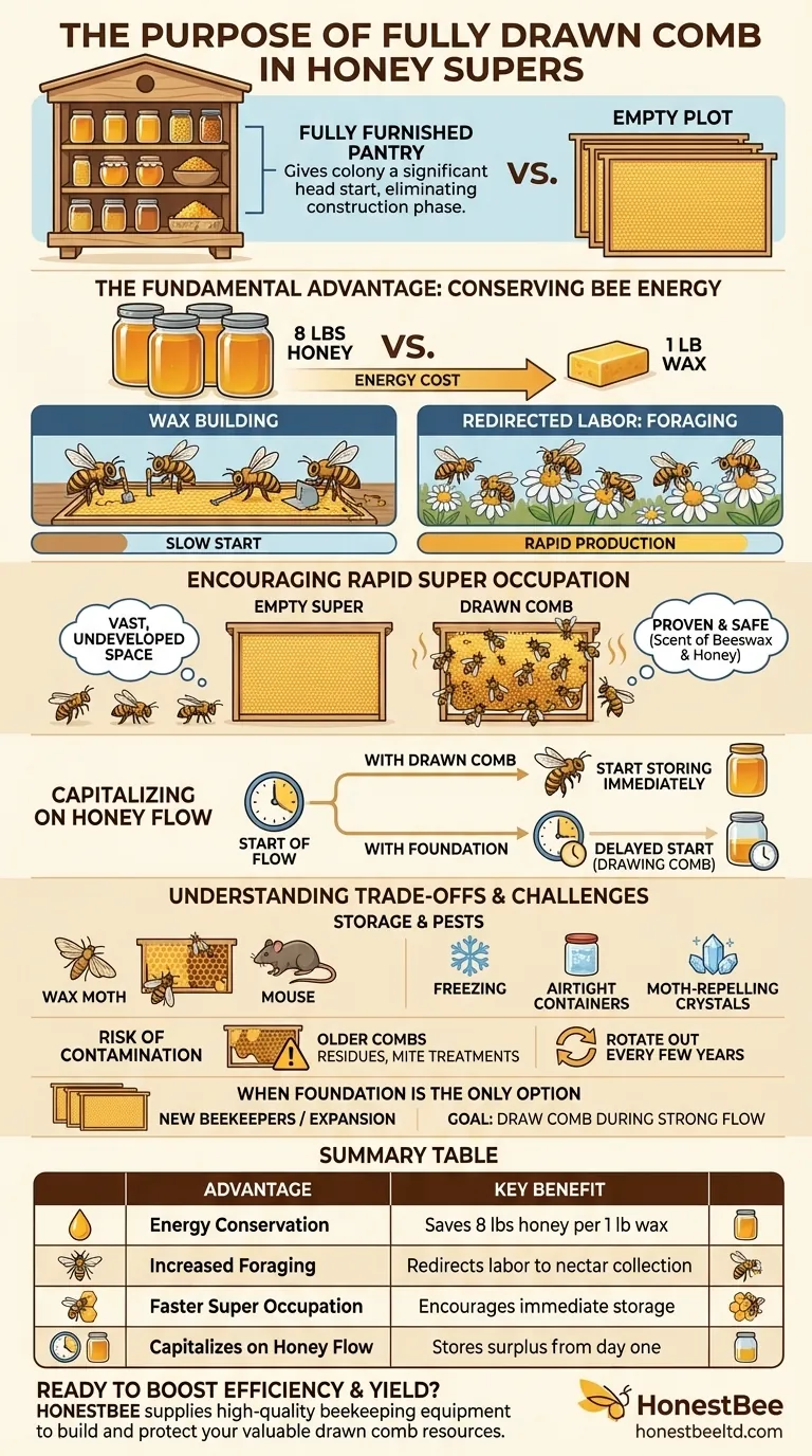 꿀 저장통에 완전히 지어진 소초(honey supers)를 사용하는 목적은 무엇입니까? 꿀 수확량 극대화 시각적 가이드