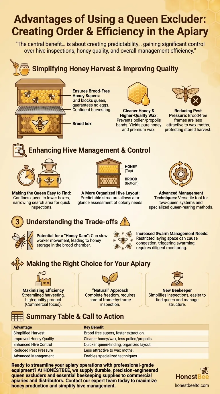 What are the advantages of using a queen excluder? Maximize Honey Yield & Hive Control Visual Guide