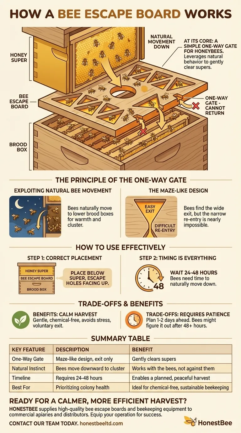 How does a bee escape board work? A Gentle Guide to a Stress-Free Honey Harvest Visual Guide