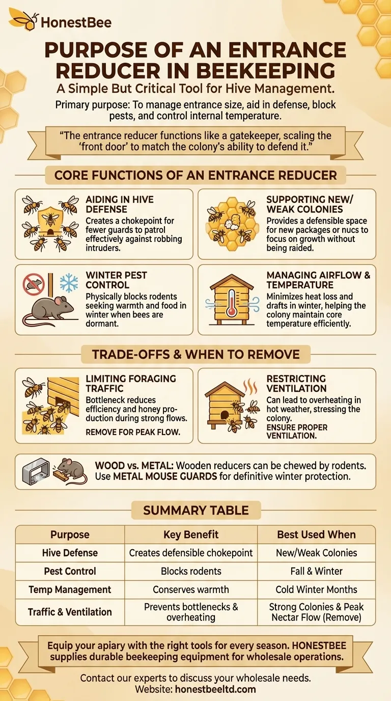 양봉에서 입구 축소기의 목적은 무엇인가요? 필수적인 벌집 방어 및 온도 제어 시각적 가이드