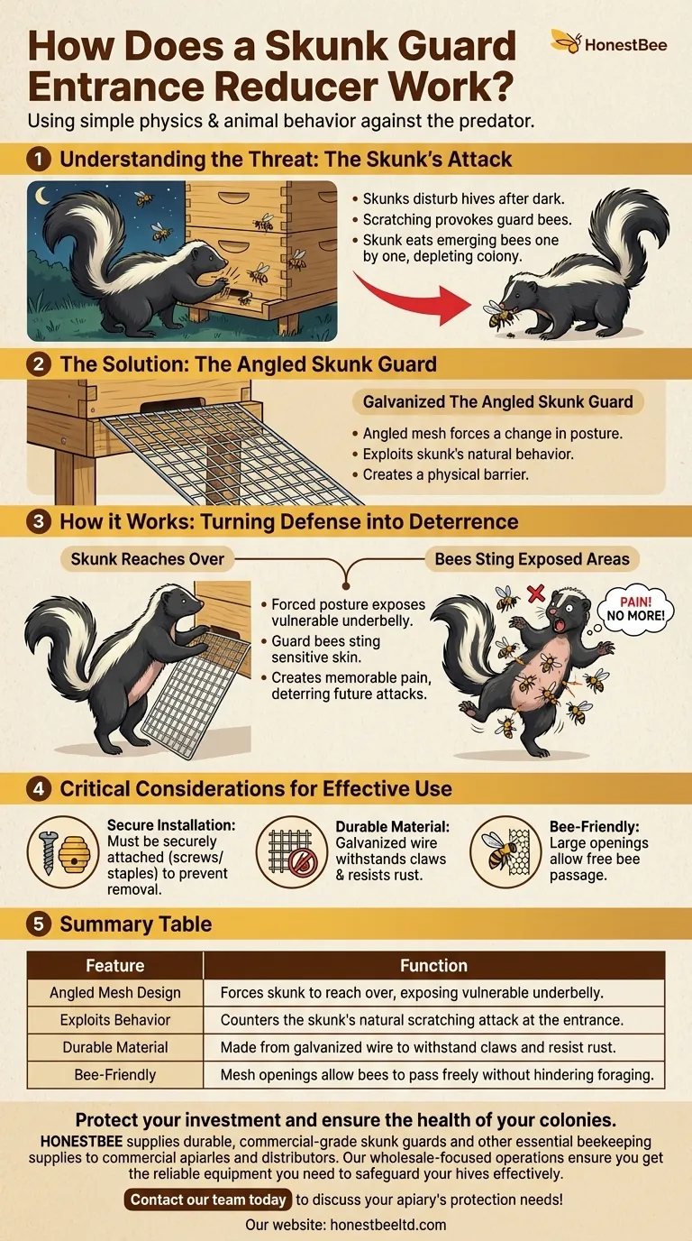 كيف يعمل مخفض مدخل حارس الظربان؟ حوّل خليتك إلى حصن ضد الحيوانات المفترسة دليل مرئي