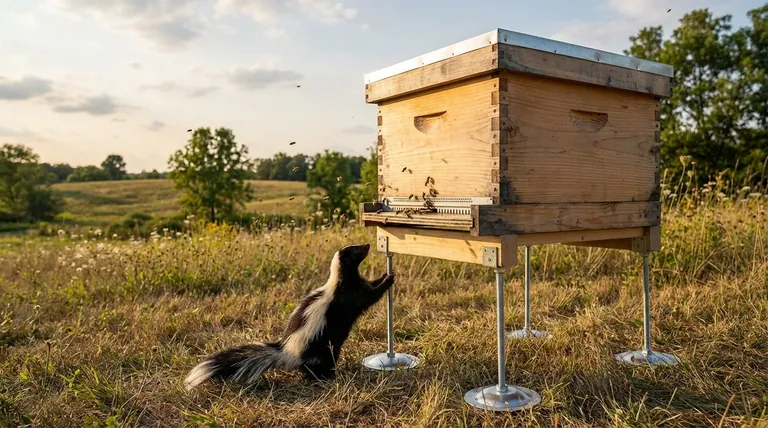 Warum ist es wichtig, Bienenstöcke zu erhöhen, um Stinktier-Interferenzen zu verhindern? Schützen Sie die Gesundheit Ihrer Kolonie