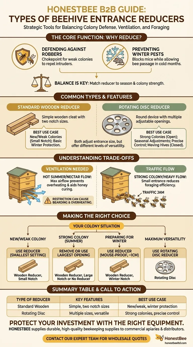What are the different types of entrance reducers available? A Guide to Protecting Your Hive Visual Guide