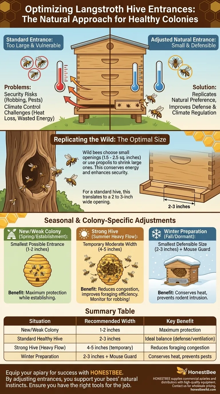랑스트로스 벌통 입구를 어떻게 조절할 수 있나요? 더 건강한 벌통을 위해 자연적인 벌의 선호도를 모방하세요 시각적 가이드