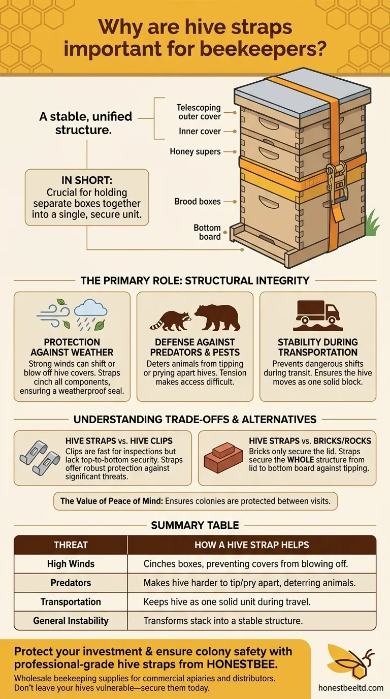 Why are hive straps important for beekeepers? Secure Your Hives Against Wind, Predators & Transport Visual Guide