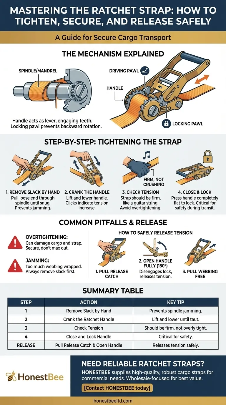 설치된 래칫 스트랩은 어떻게 조이나요? 화물 고정을 위한 단계별 가이드 시각적 가이드