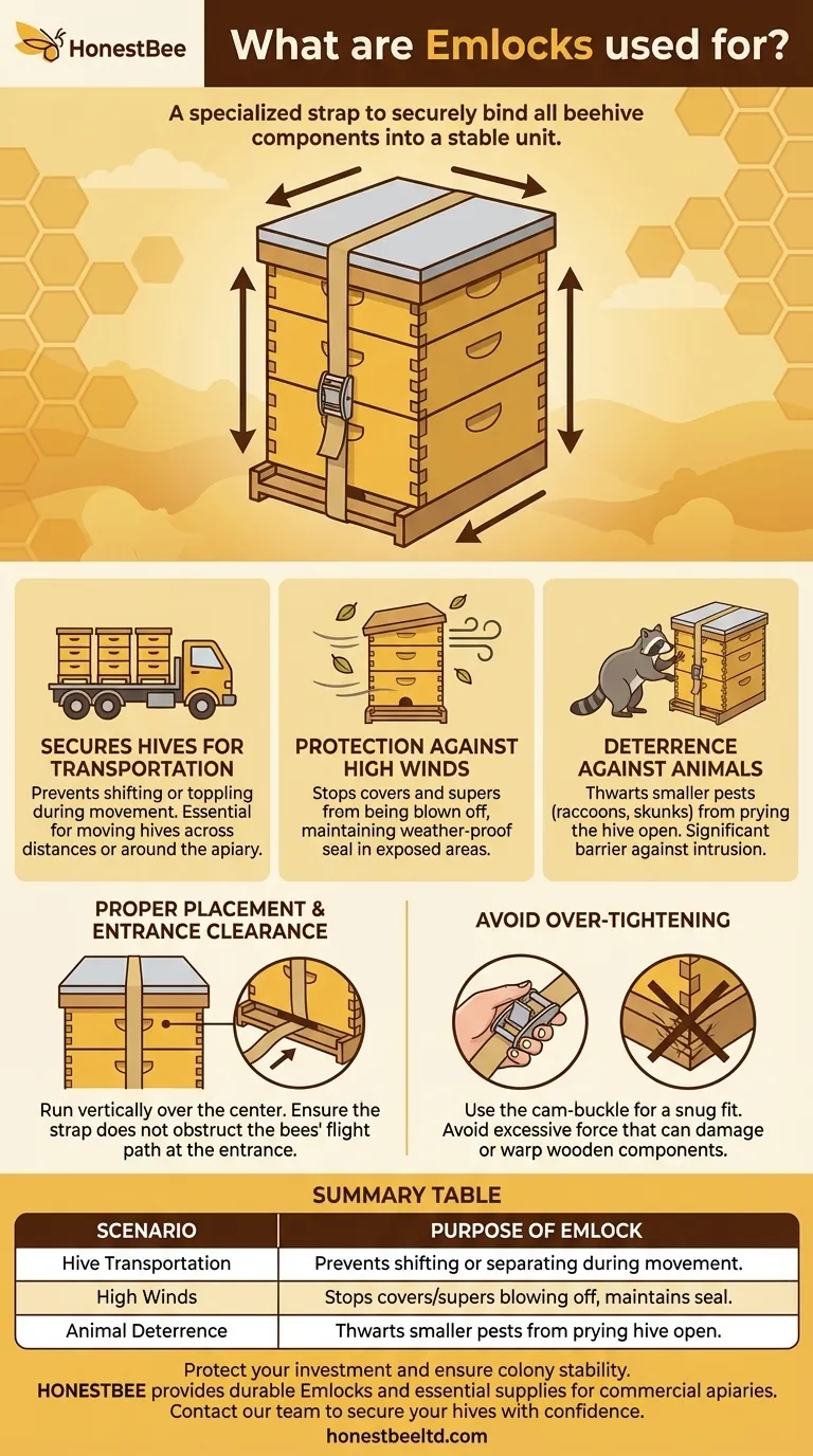 Emlock은 무엇에 사용되나요? 운송 중 및 야생 동물로부터 벌통을 안전하게 보호하세요 시각적 가이드