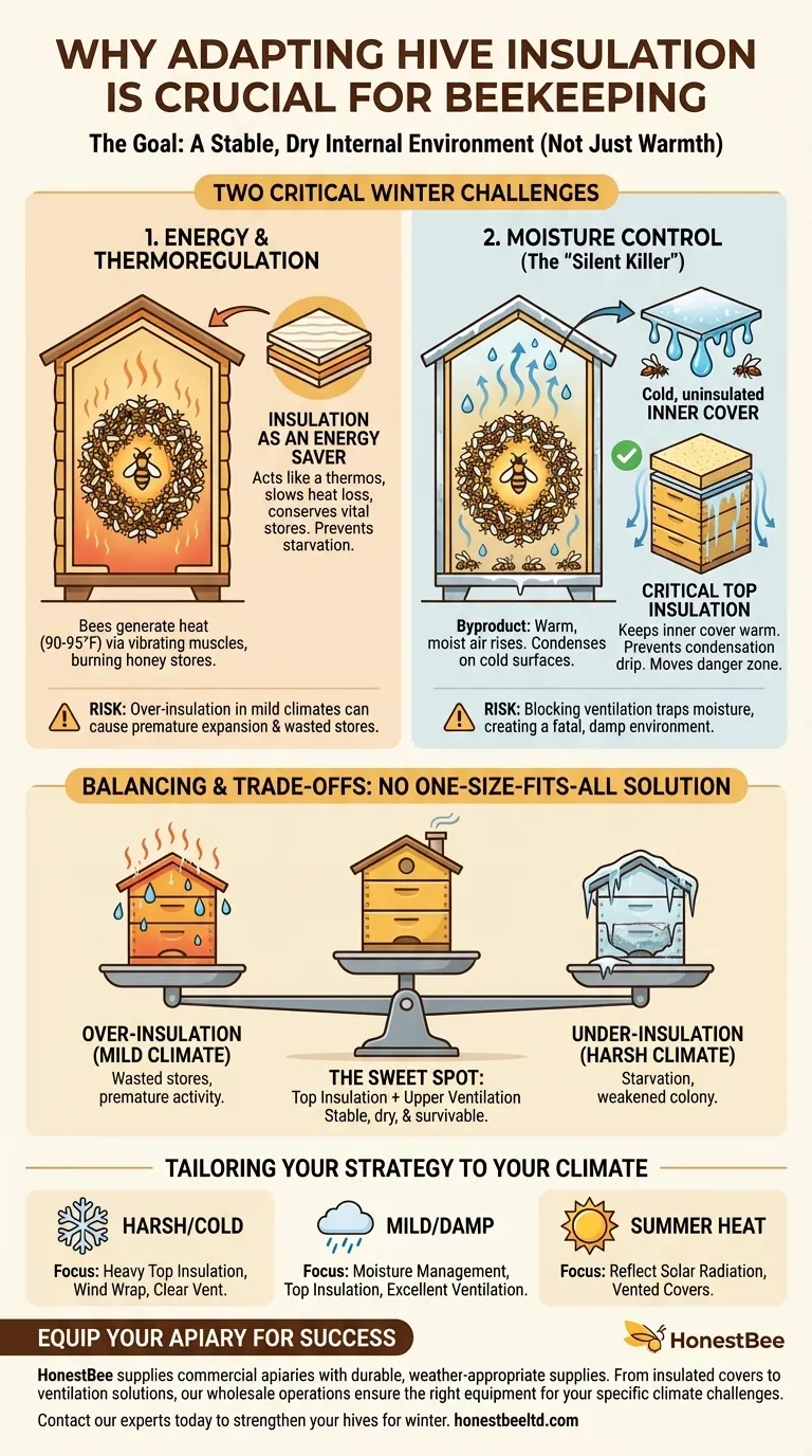 Why is adapting hive insulation to weather conditions important in beekeeping? Ensure Colony Survival & Honey Conservation Visual Guide
