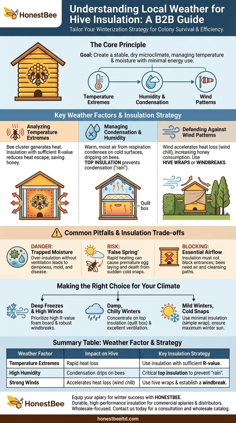 Why is understanding local weather patterns important for hive insulation? Engineer Your Colony's Winter Survival Visual Guide