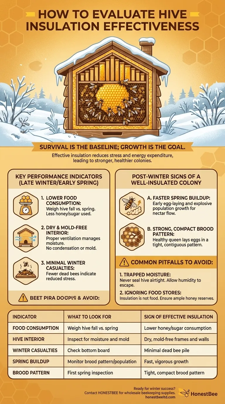 How can beekeepers evaluate the effectiveness of their insulation measures? Key Indicators for a Stronger Colony Visual Guide