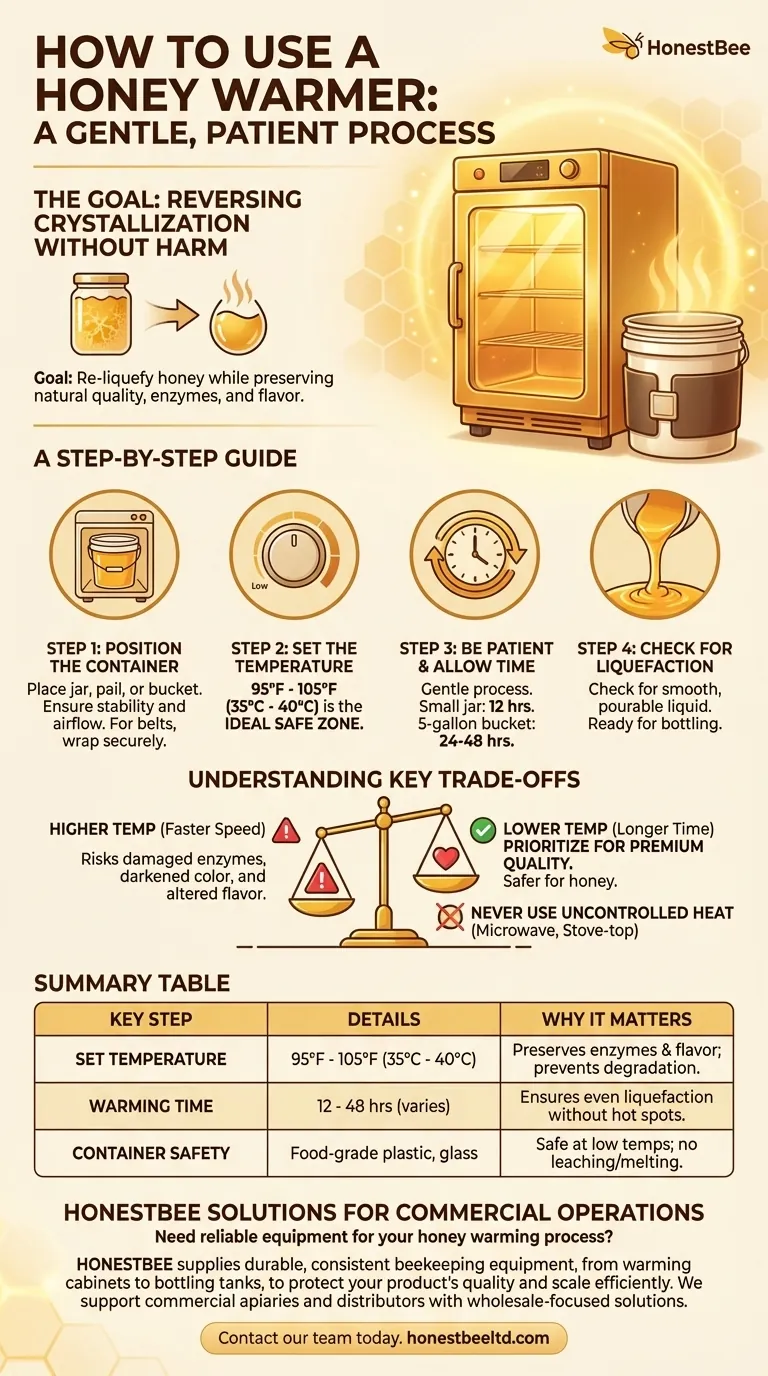 How do you use a honey warmer? A Guide to Safe, Gentle Honey Decrystallization Visual Guide