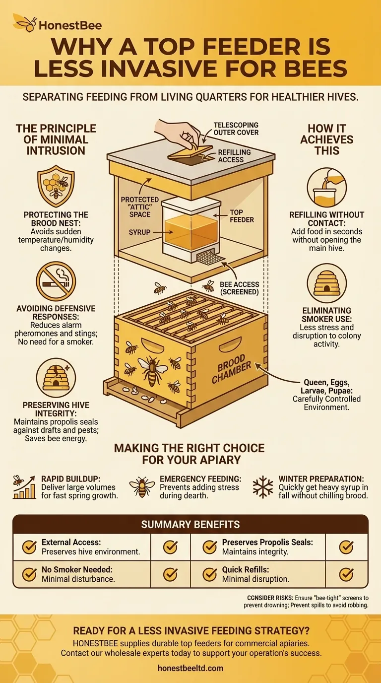 Pourquoi un nourrisseur de toit est-il considéré comme moins invasif pour les abeilles ? Un guide pour une gestion de ruche sans stress Guide Visuel