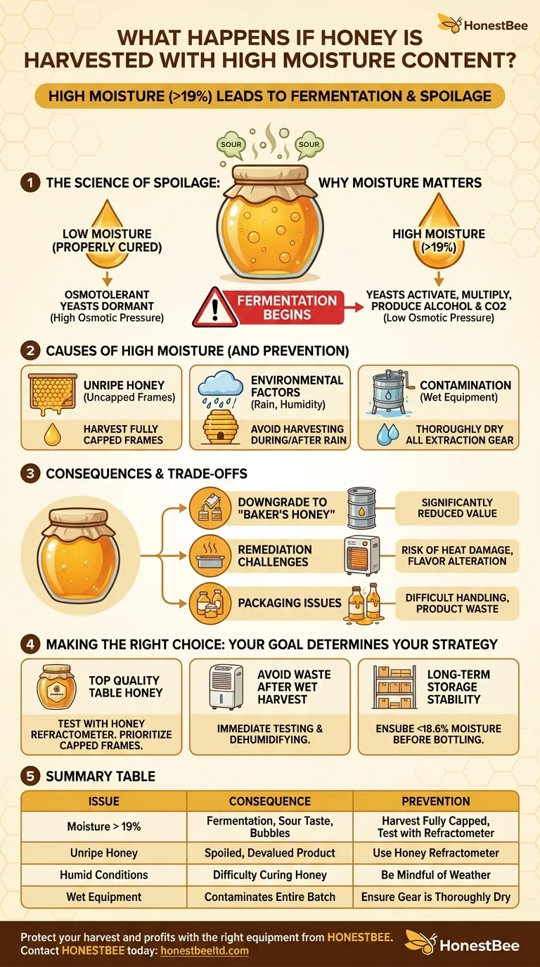 수분 함량이 높은 꿀을 수확하면 어떻게 되나요? 부패를 방지하고 수확물을 보호하세요 시각적 가이드
