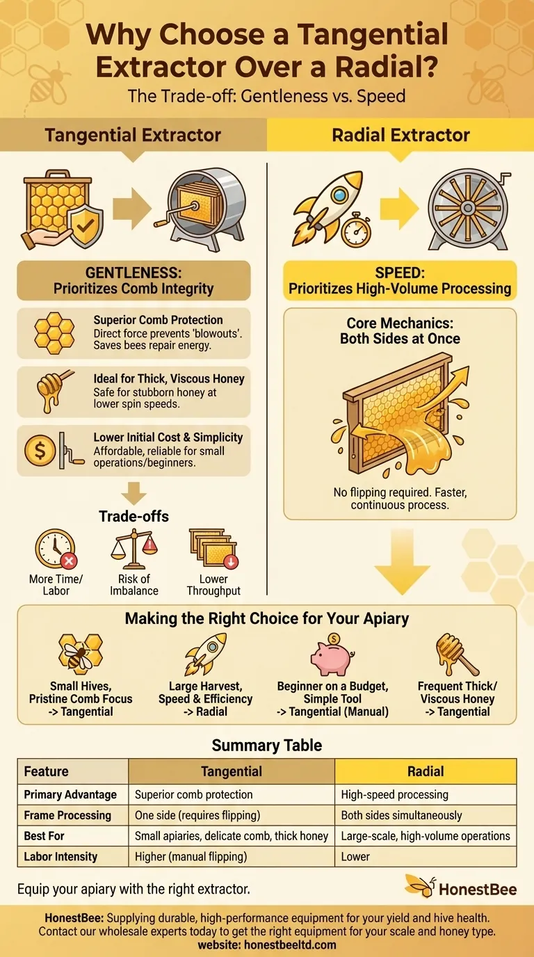 양봉가는 왜 방사형 추출기보다 접선형 추출기를 선택할까요? 벌집의 온전함 우선 시각적 가이드