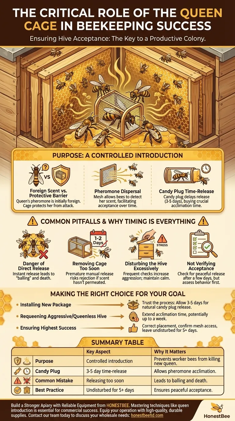 양봉에서 여왕벌 케이지를 올바르게 제거하는 것이 왜 중요한가요? 군집 성공 보장 시각적 가이드