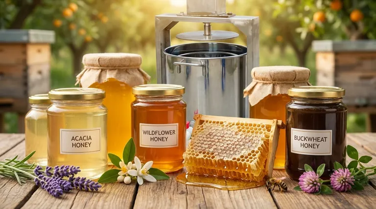 꿀의 특성에 가장 큰 영향을 미치는 요소는 무엇일까요? 꽃의 원천이 지배적인 역할을 한다는 것을 발견하세요