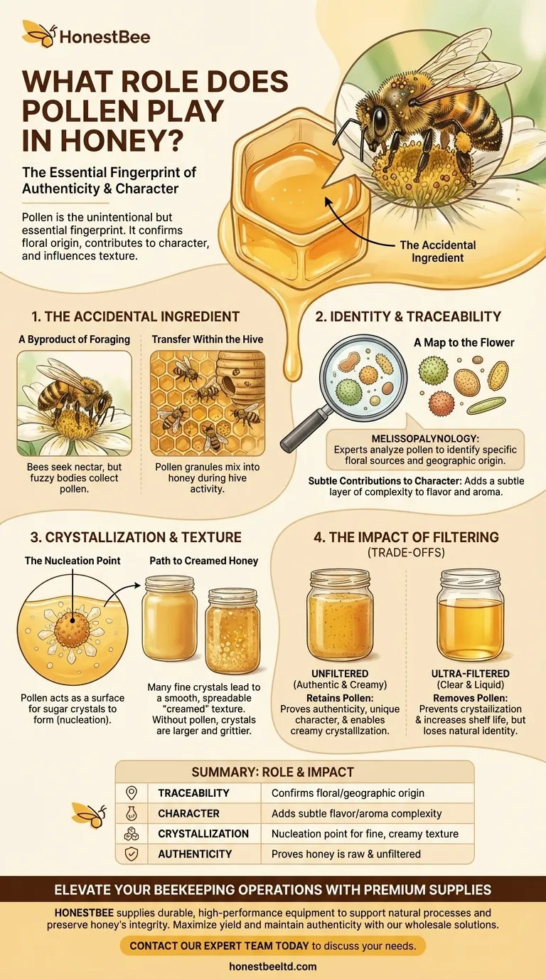 ¿Qué papel juega el polen en la miel? La clave de la autenticidad y la textura cremosa Guía Visual