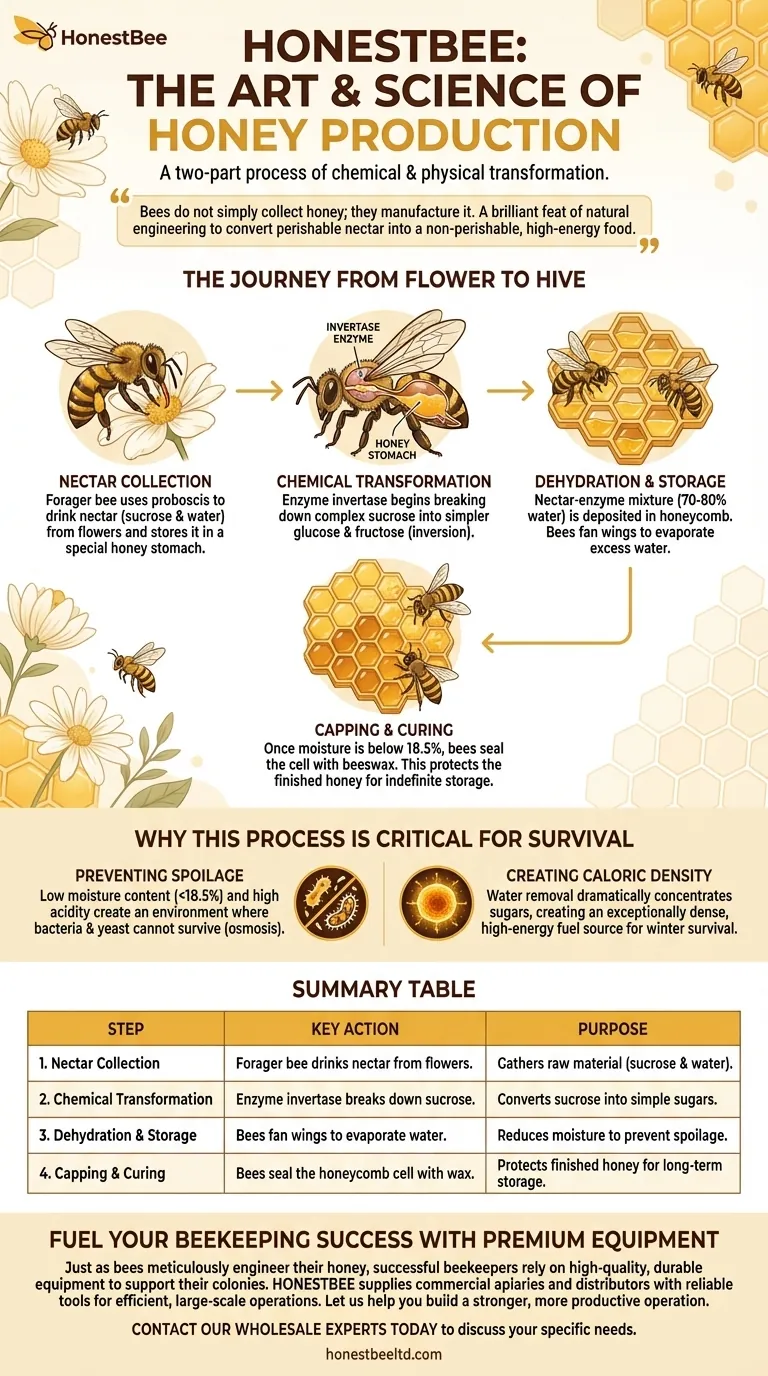 How do bees produce honey? The Ingenious Process of Natural Food Preservation Visual Guide