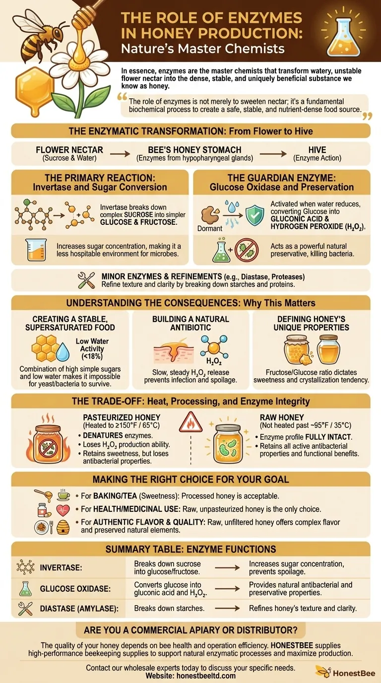 꿀 생산에서 효소의 역할은 무엇인가요? 벌들이 어떻게 꿀을 슈퍼푸드로 변환하는가 시각적 가이드