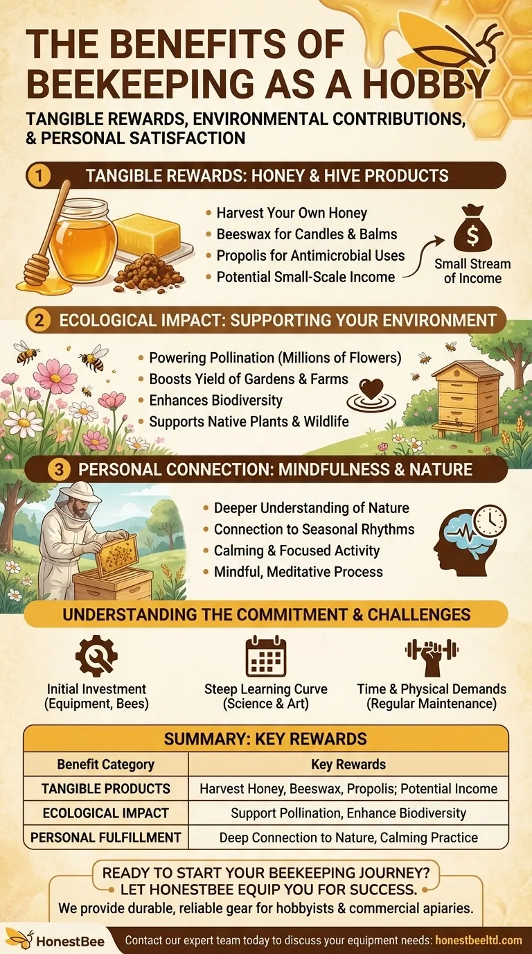 Quels sont les avantages de l'apiculture comme passe-temps ? Récolter du miel, aider la planète et trouver la paix Guide Visuel