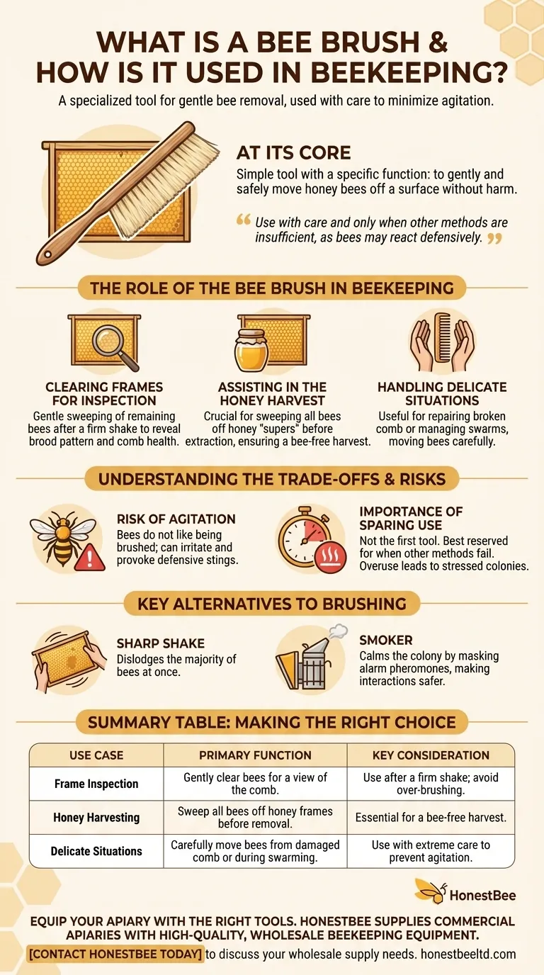What is a bee brush and how is it used in beekeeping? A Guide to Gentle Bee Handling Visual Guide