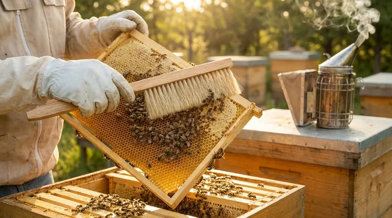 What is a bee brush and how is it used in beekeeping? A Guide to Gentle Bee Handling