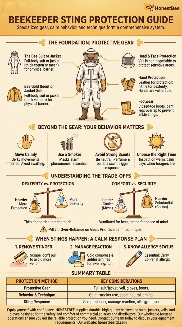 양봉가는 벌침으로부터 자신을 어떻게 보호할 수 있나요? 장비, 기술 및 안전 가이드 시각적 가이드