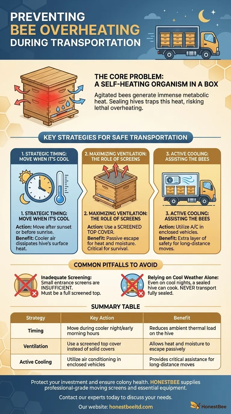 운송 중 꿀벌이 과열되는 것을 양봉가들이 어떻게 막을 수 있을까요? 전문가 팁으로 벌통 생존을 보장하세요 시각적 가이드