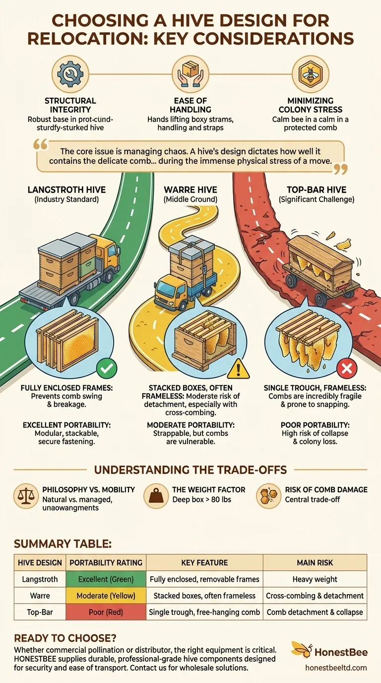 Quali sono le considerazioni chiave nella scelta di un design di arnia per il trasferimento? Garantire la sicurezza della colonia e un facile trasporto Guida Visiva